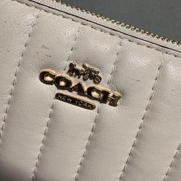 Coach Nolita 19 With Chain With Linear Quilting Chalk‎ White - Picture 3 of 16